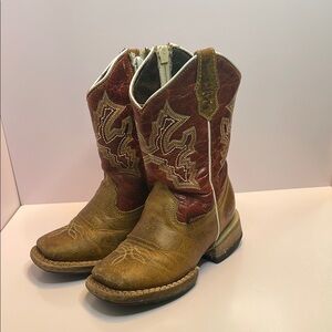 Kids Western Cowboy Boots - Brown and Red